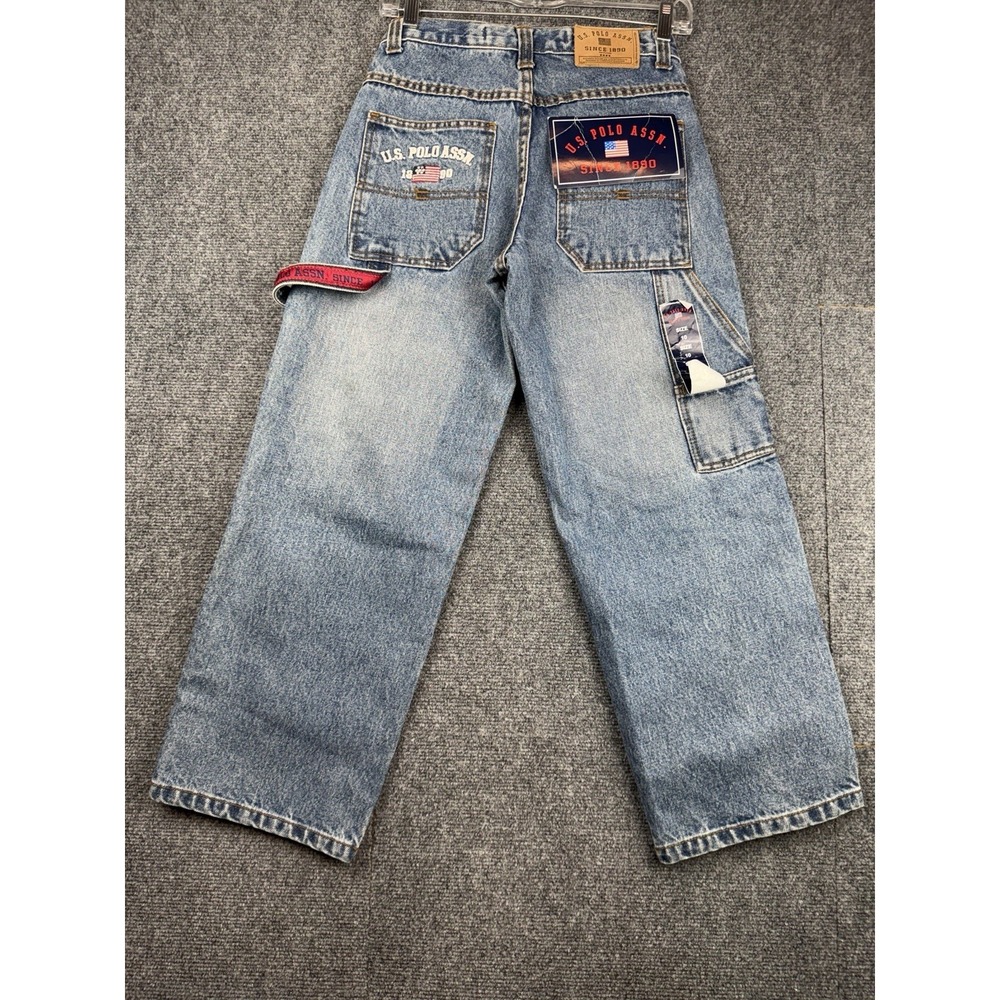 Vintage Y2K US Polo ASSN Carpenter Jeans Boys 10 Baggy Skate Grunge 26x25 NWT